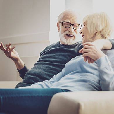 Joyful aged couple