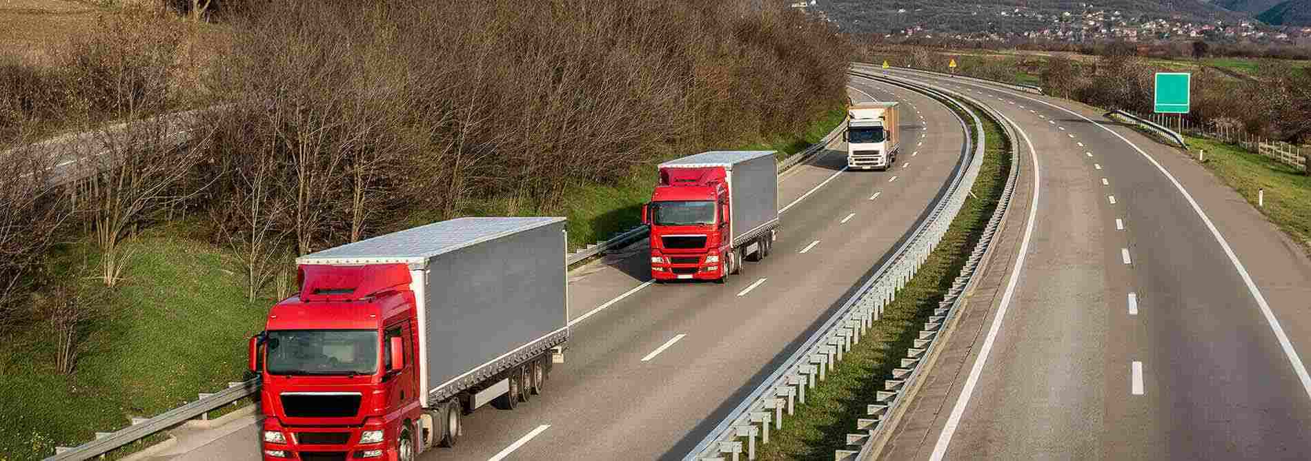 Trucks in a highway
